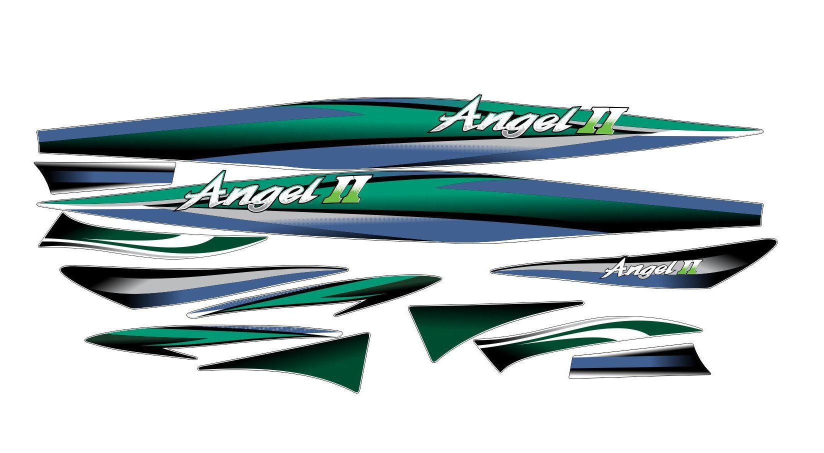 Tem rời angel II xanh dán xe xanh nhớt hoặc xe đen