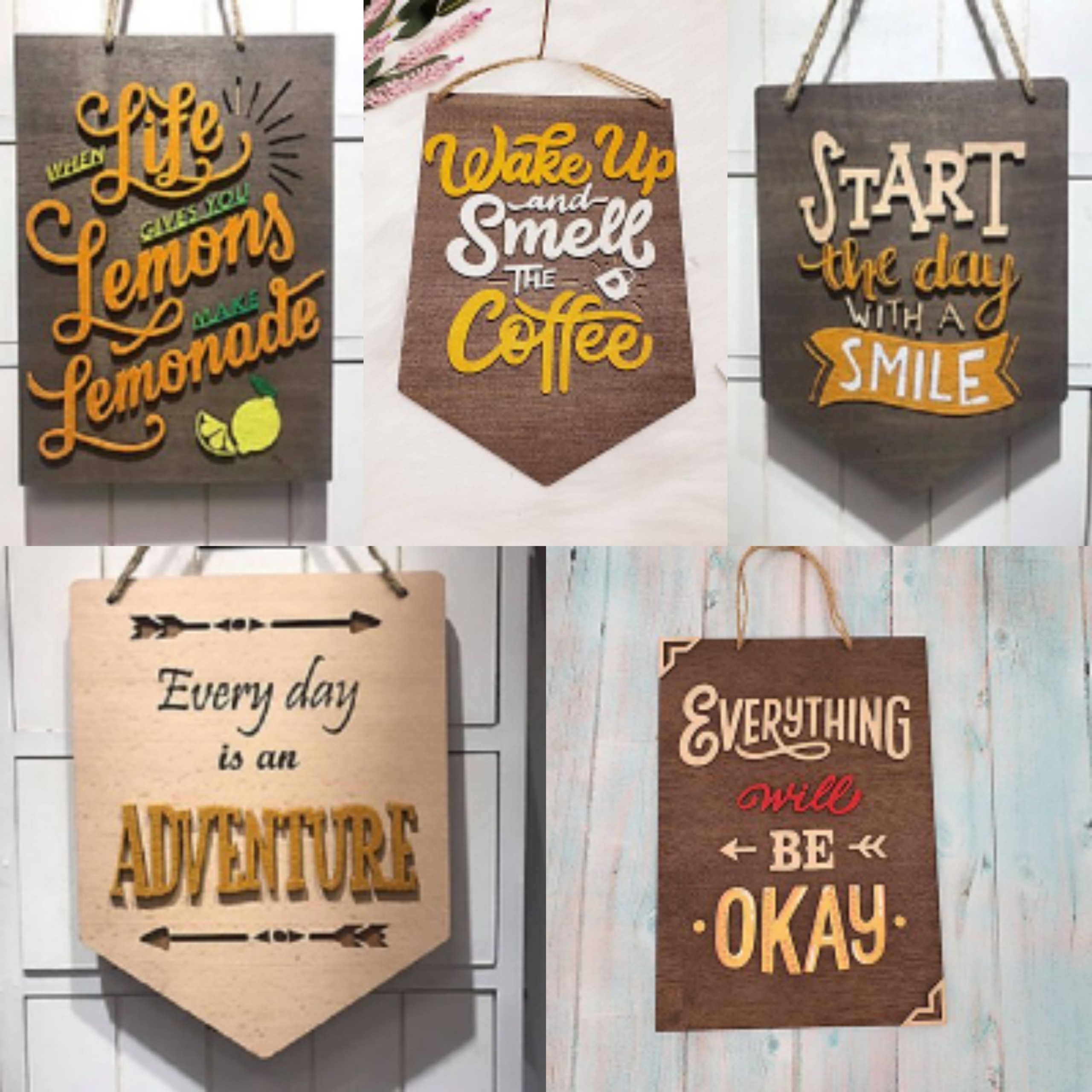Bảng gỗ trang trí handmade 062(life lemons