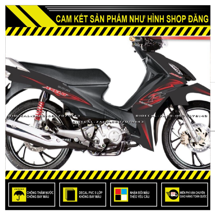 Tem rời axelo mẫu r 2020 phối tem đỏ dán xe đen