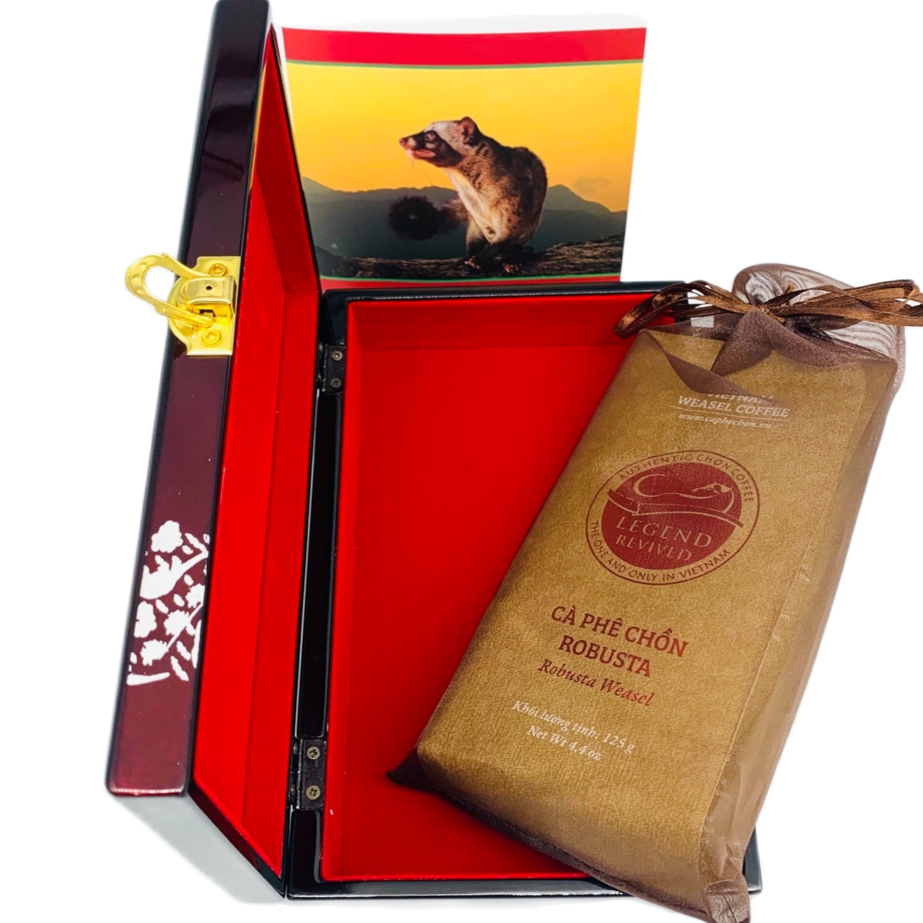 Cà phê Robusta Chồn Legend Revived – Hộp Sơn Mài 125g - Bột