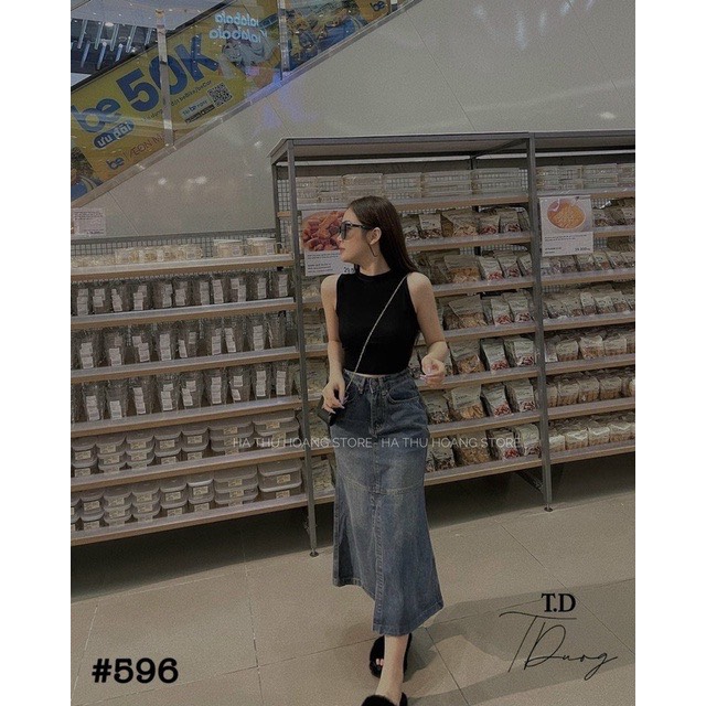 CHÂN VÁY JEANS ĐUÔI CÁ XẺ TRƯỚC 666