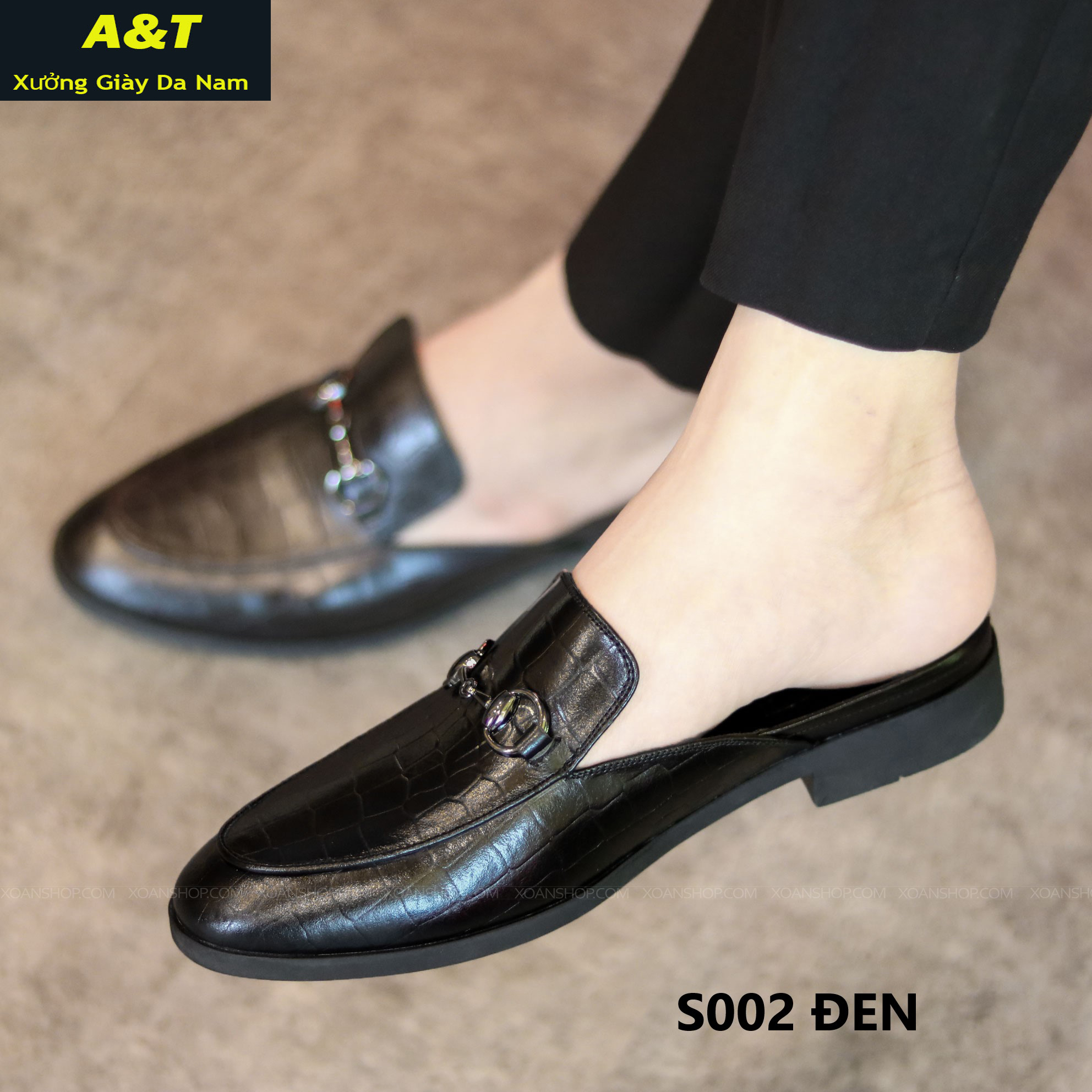 Sục Nam Da Bò,giày lười nam cao cấp mã S002