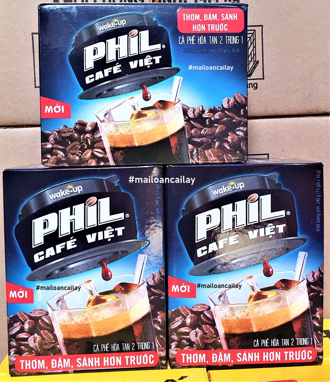 CÀ PHÊ HOÀ TAN WAKE-UP PHIL CAFE VIỆT 240G (15 gói x 15g )