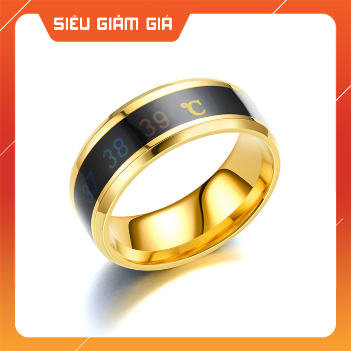 Nhẫn Nam Nữ Titan Cảm Biến Nhiệt Độ Cơ Thể
