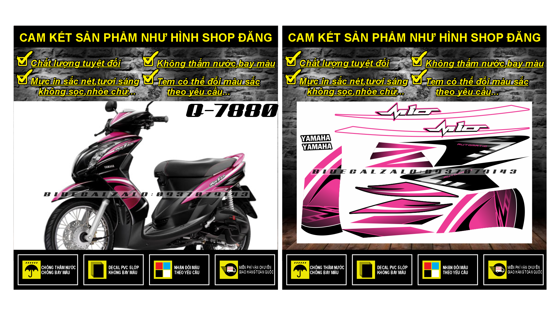 HCM-BIDECAL- TEM RỜI MIO ULTIMO Z PHỐI HỒNG ĐEN