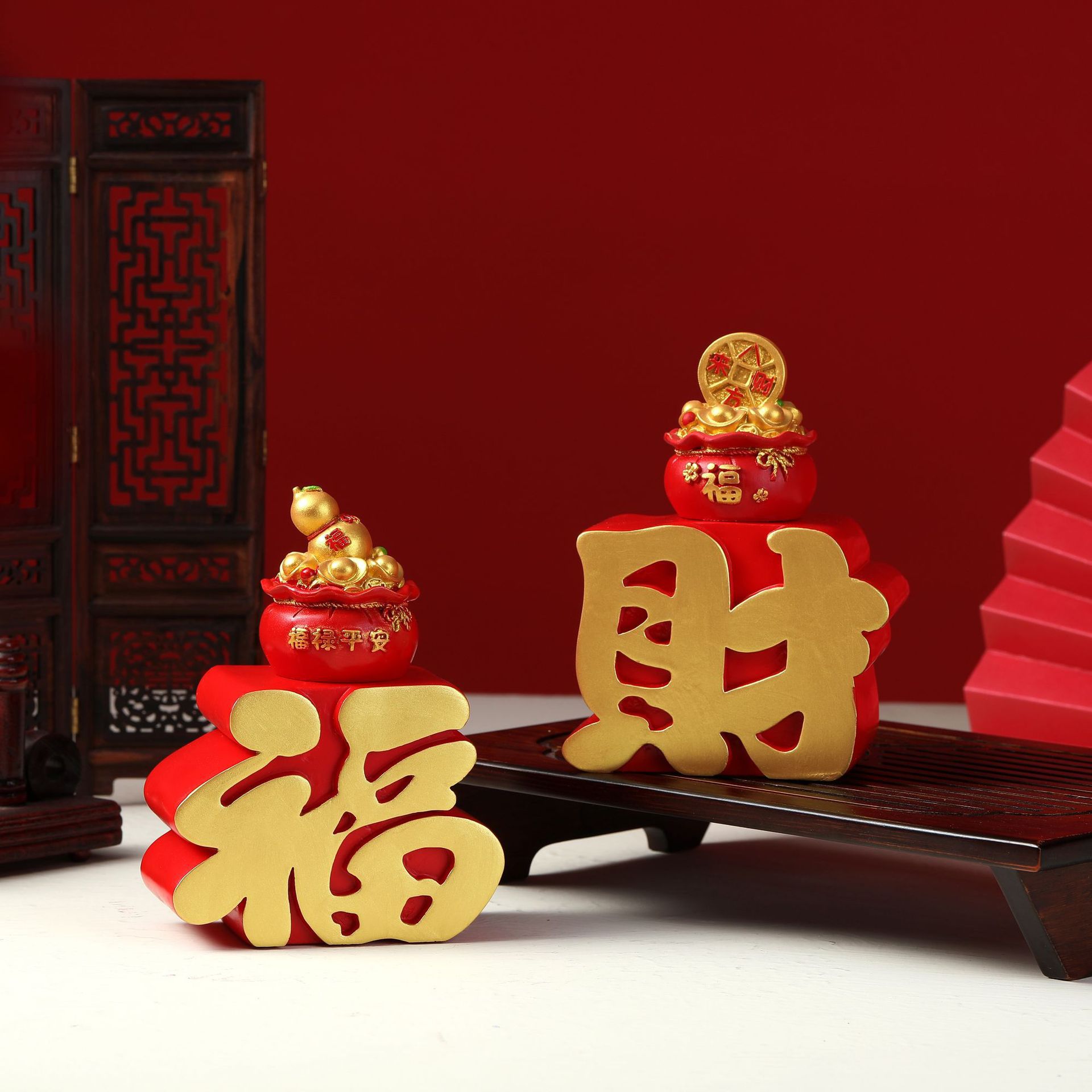 Bộ 04 Mèo Thần Tài may mắn 6.5cm