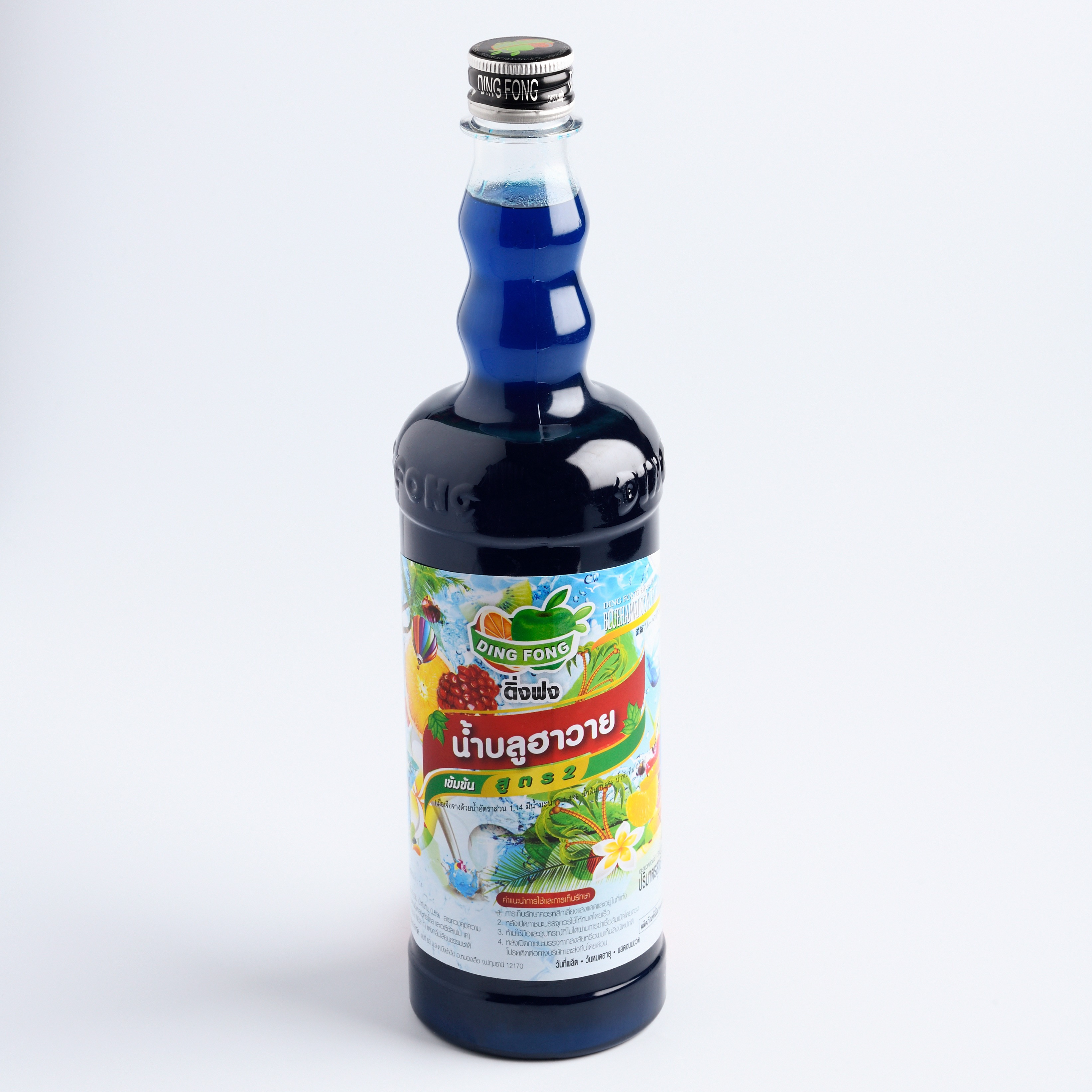 Siro Thái Dingfong hương nhiệt đới (Blue Hawaii) chai 760ml - si rô thái lan, blue curacao, vỏ cam, syrup pha trà, trà sữa, đá bào, siro dingfong - Gia store