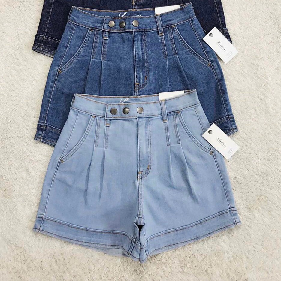 [HCM]QUẦN SHORT JEANS NỮ LƯNG CAO TÚI XÉO