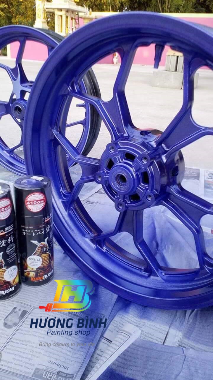 [COMBO] Sơn xịt Samurai màu Xanh Tím - 1143 với bóng K1K