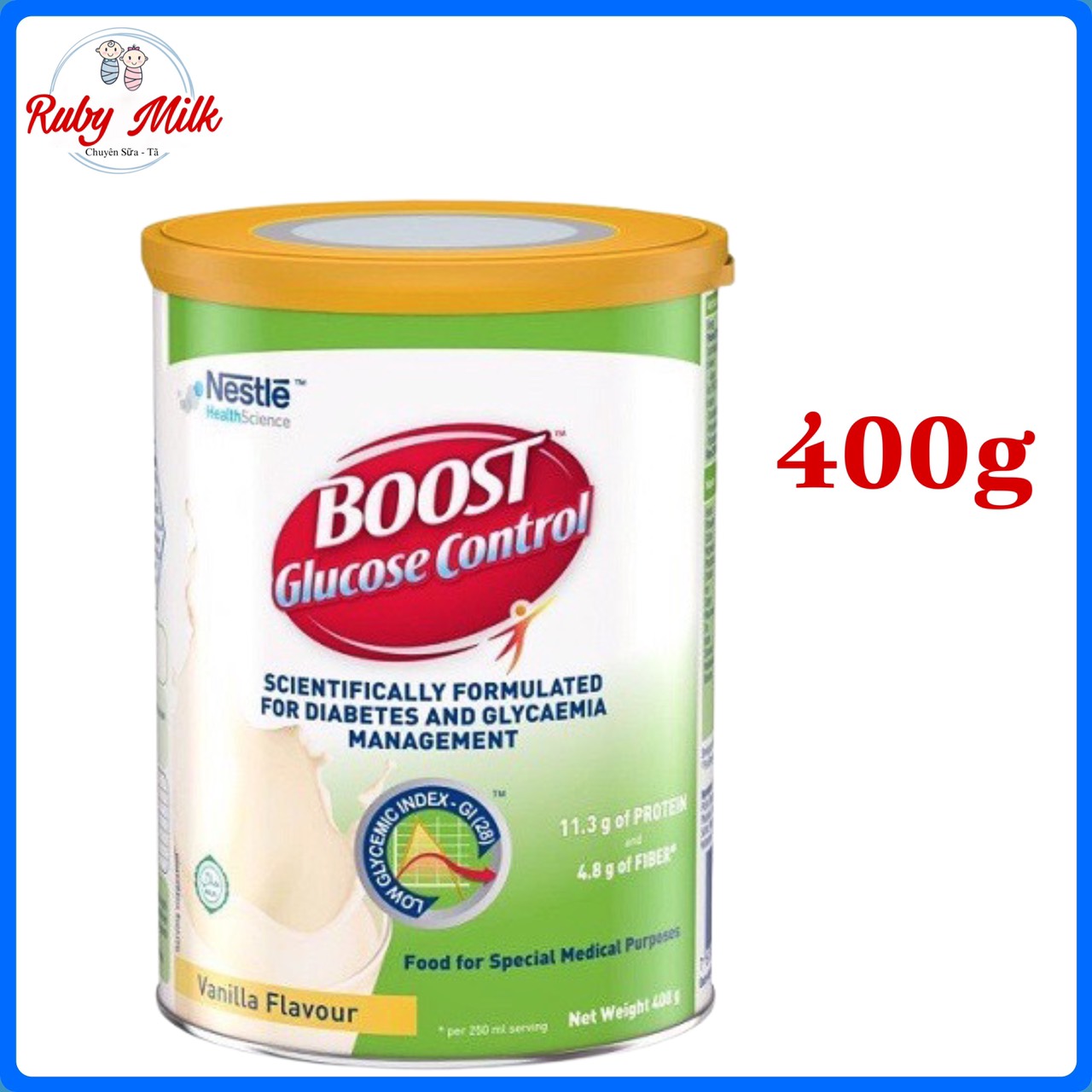 [Date 8.2026] Sữa Bột Boost Glucose Control Cho Người Tiểu Đường Lon 400g