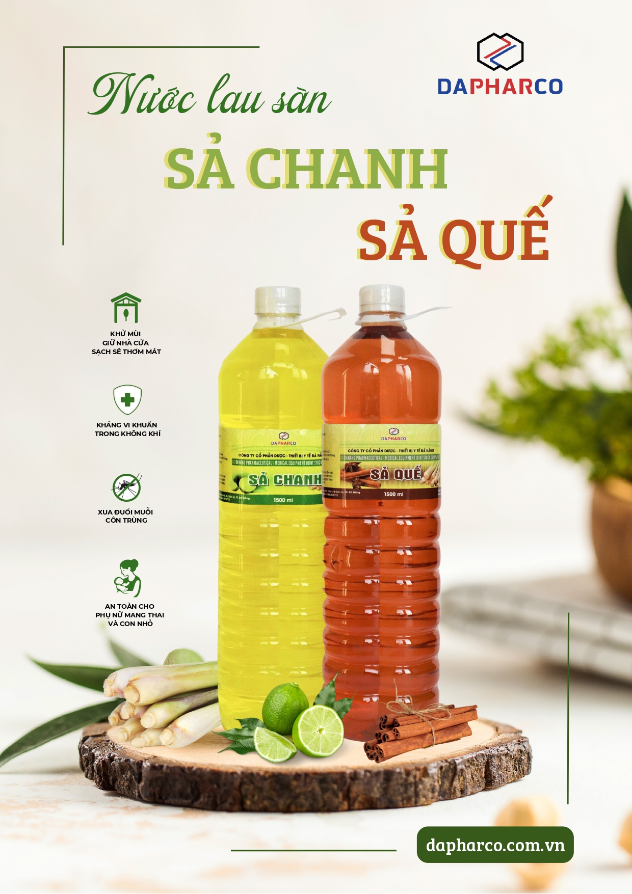 DAPHARCO _NƯỚC LAU SÀN SẢ CHANH (1500ML)
