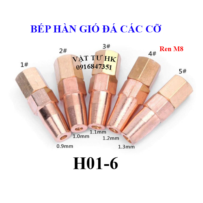 Bép hàn hơi h01-6 số 1 2 3 4 5 béc hàn hàn gió đá gas oxy