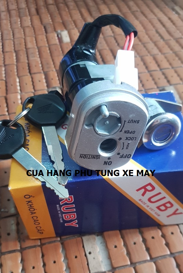 Bộ ổ khóa xe Wave S110  chìa dẹp