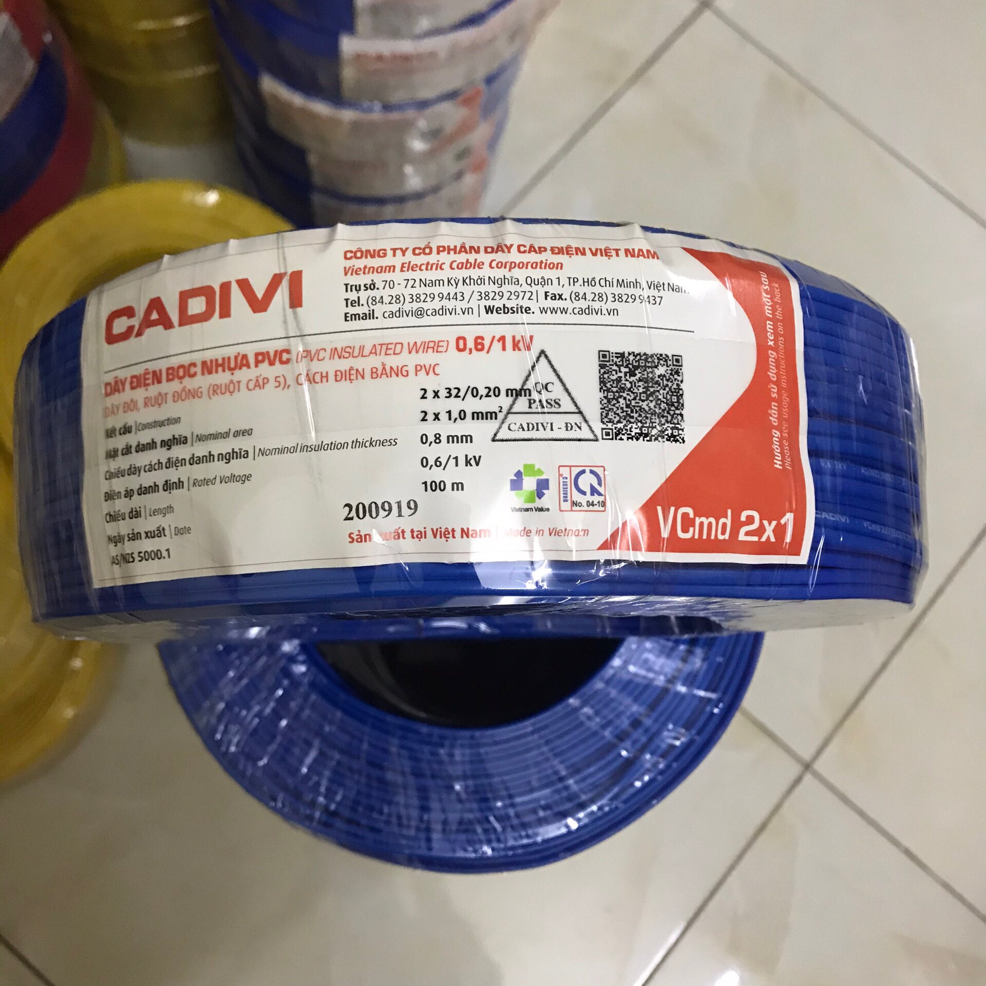 Dây điện đôi Cadivi 2 x 32 ( 2x1.0) - cuộn 100m