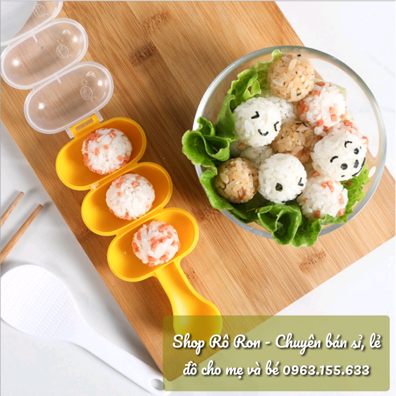 KHUÔN LẮC CƠM BENTO VIÊN TRÒN CHO BÉ [TẶNG KÈM THÌA CƠM]
