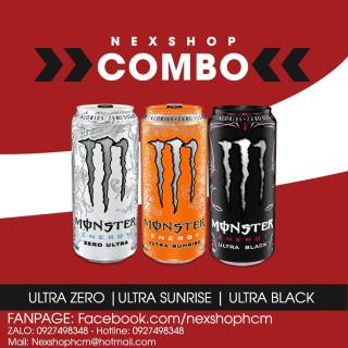 [HCM]Combo 3 lon Monster Zero Sunrise Black Ultra 473ml Mỹ thumbnail