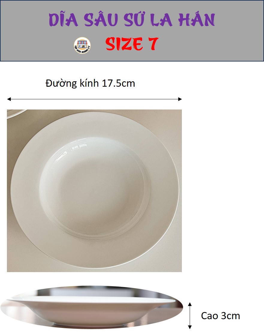 DĨA TRÒN SÂU GỐM SỨ LA HÁN - ĐỦ SIZE (6,7,8,9)