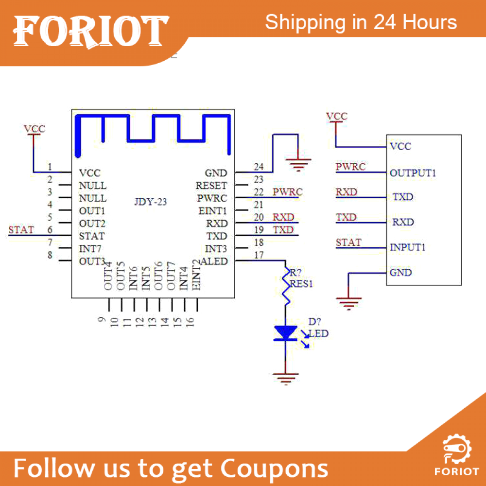 SHXZ diymore CC2541 JDY-23 Serial Wireless Module BLE 5.0 Bluetooth Module RF Transceiver Module Smart Home