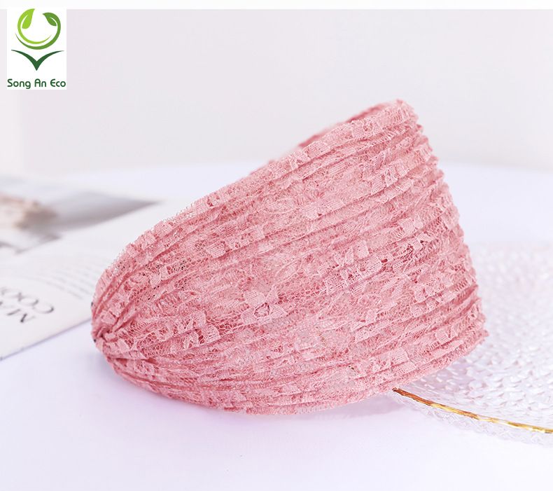 Bờm cài tóc bản to ren hoa dễ thương BN126