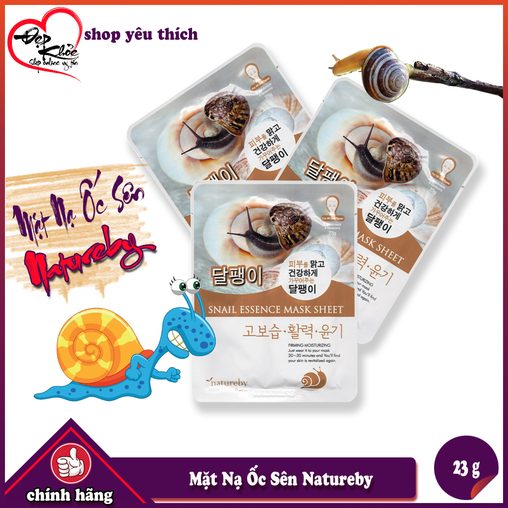 Mặt nạ giấy ốc sên Natureby HÀN QUỐC ( Bộ 10 miếng )