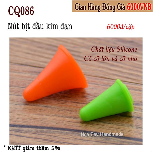 1 cặp nút Bịt Đầu Kim Đan CQ086 - Hoa Tay Handmade