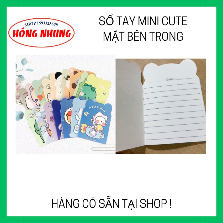 Sổ tay mini gấu, mèo, hoa cute dễ thương.