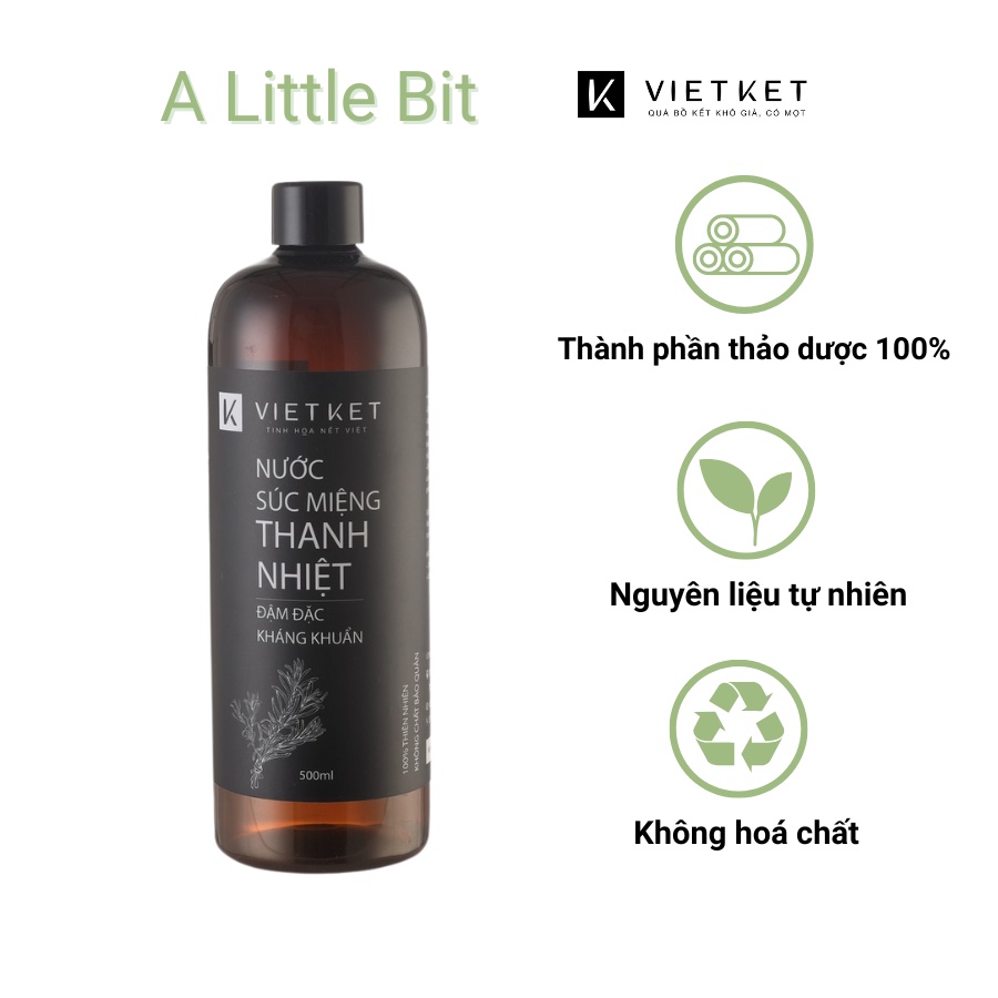 Nước Súc Miệng Trầu Không Ngừa hôi miệng, sạch khuẩn Vietket - 500ml