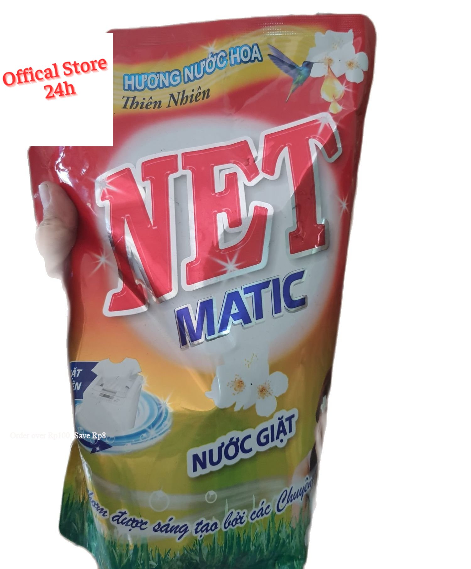 Nước giặt Net matic hương hoa thiên nhiên túi 2,4kg- Hãng chính hãng