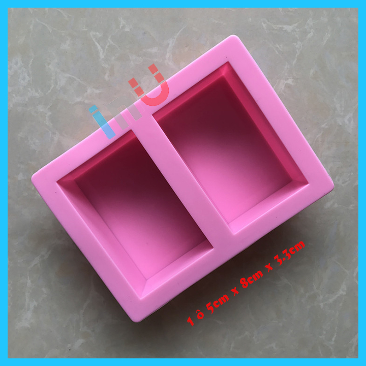 [HCM]Khuôn silicon chữ nhật 2 ô làm rau câu đậu hủ pudding xà bông handmade