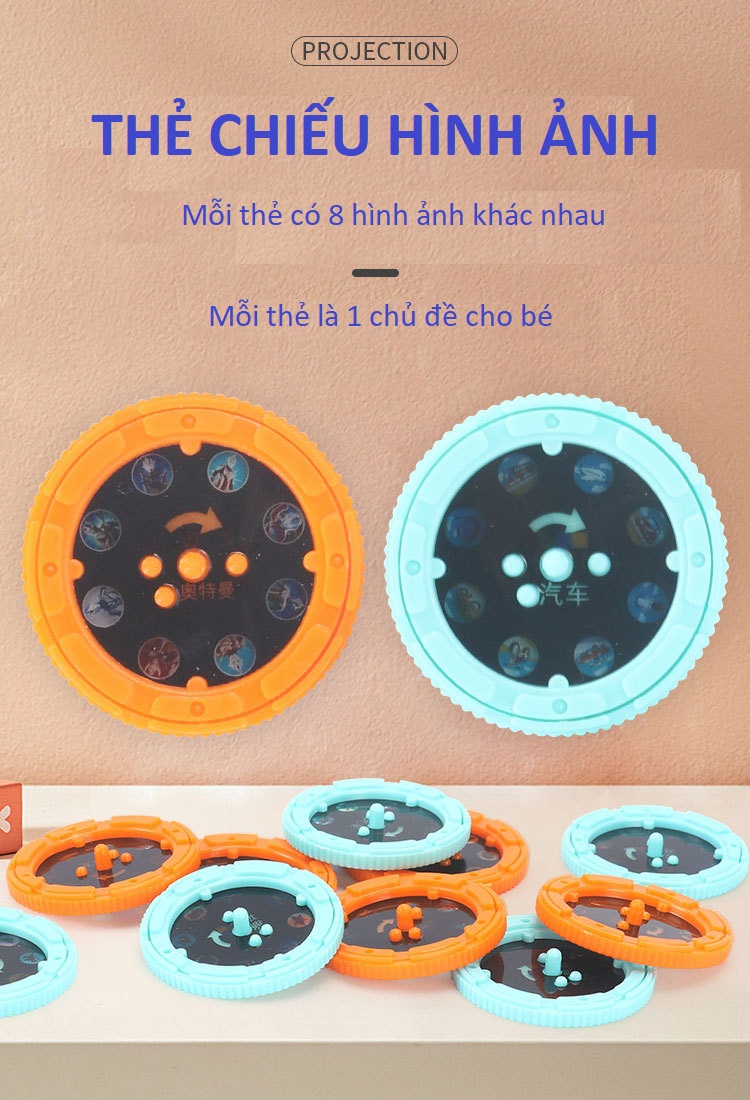 Đèn pin xoay chiếu hình ảnh vui nhộn cho bé tuổi thơ dữ dội