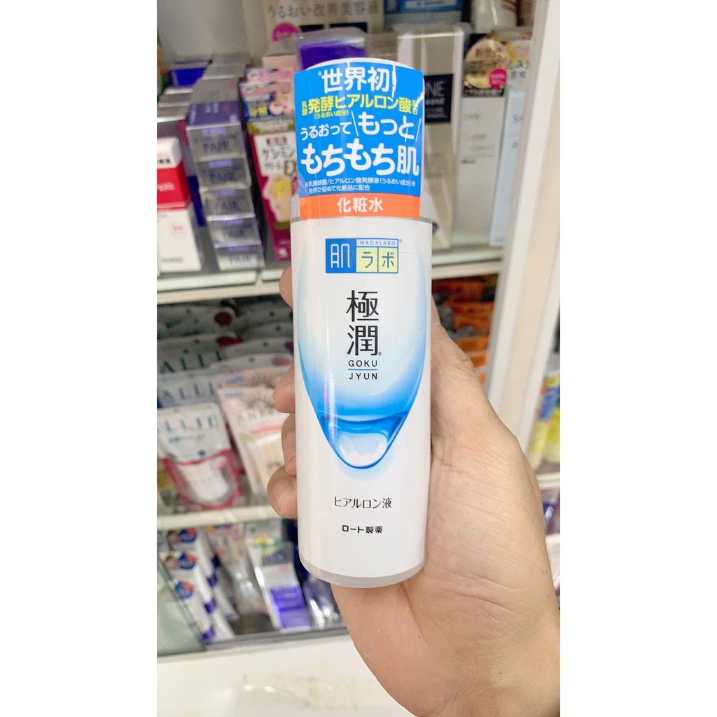 Nước hoa hồng Hada Labo Gokujyun trắng sọc xanh - AP Cosmetics
