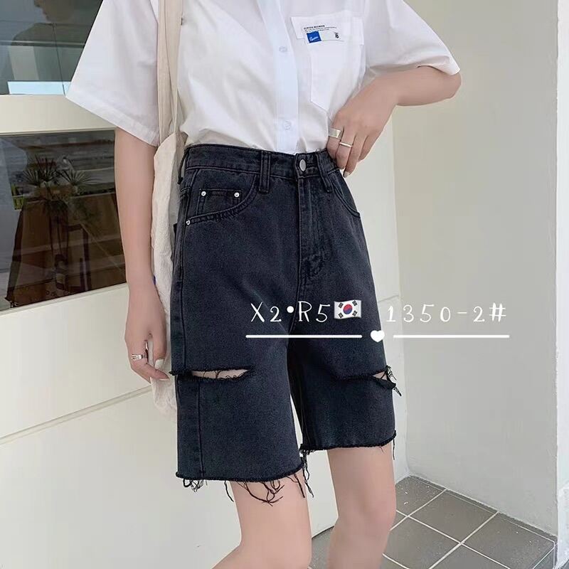 Quần Jeans Ngố Rách Hông Cá Tính