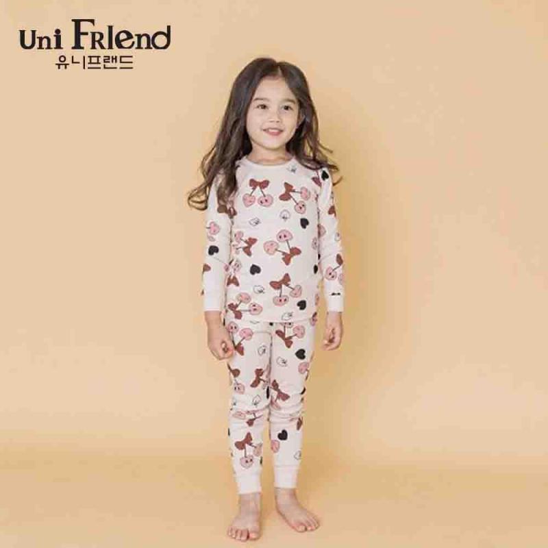 Nơi bán Đồ bộ mặc nhà bé gái Unifriend thun dài hoạ tiết hoạt hình U8FWTD05