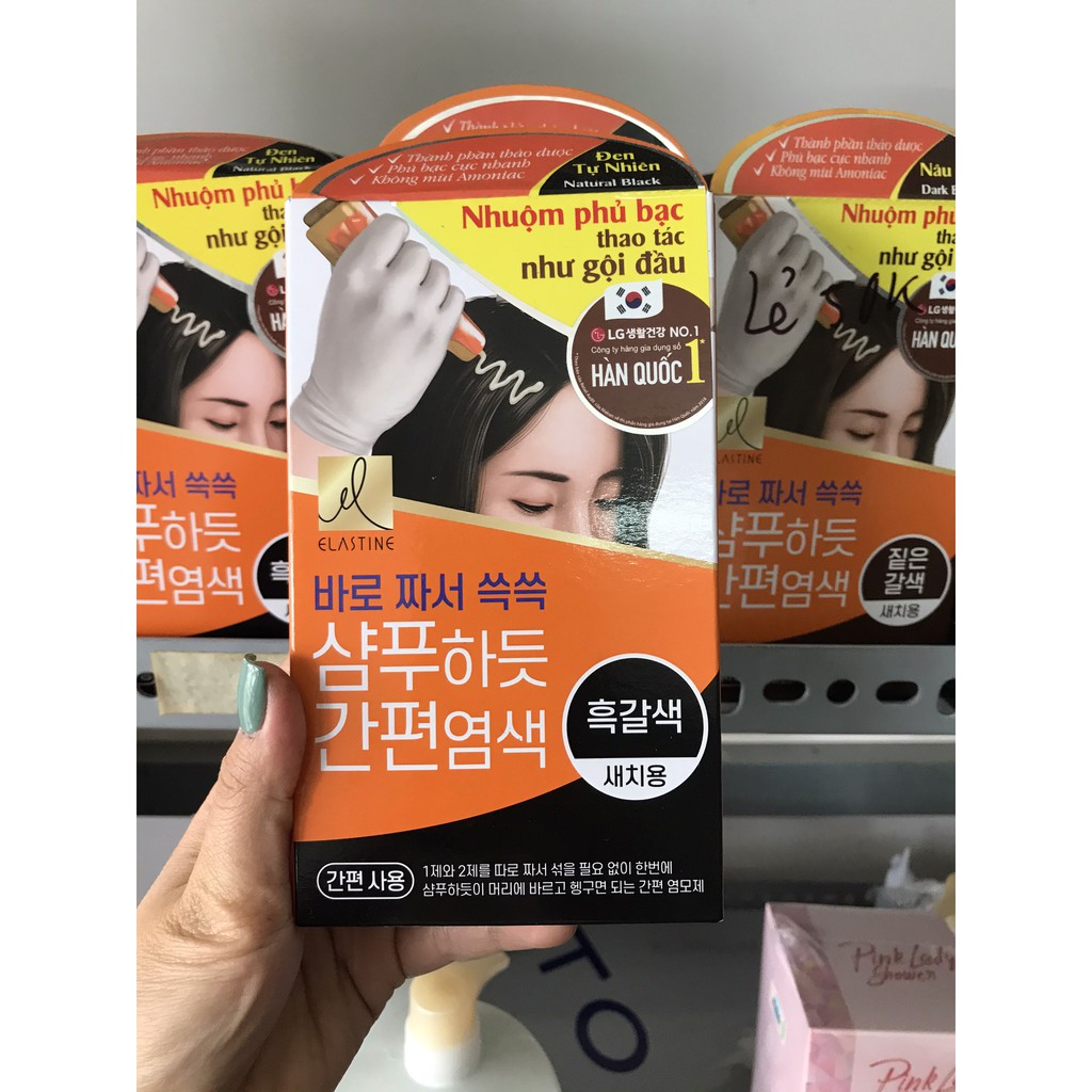 Thuốc nhuộm phủ bạc thảo dược elastine hàn quốc 20g