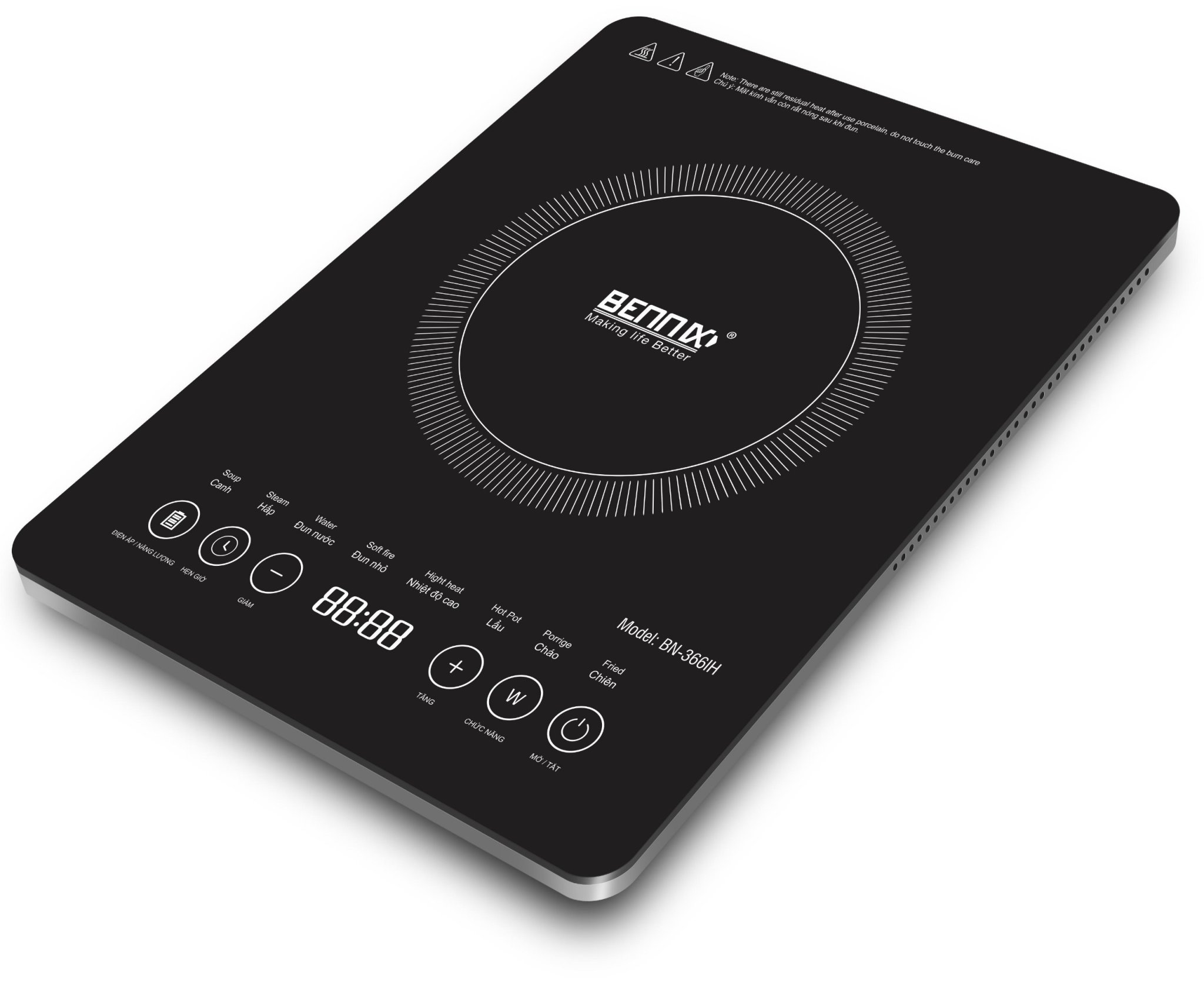 Bếp Điện Từ Đơn Bennix BN-666IH ( Tặng Kèm Nồi Lẩu), Bảo Hành 12 Tháng