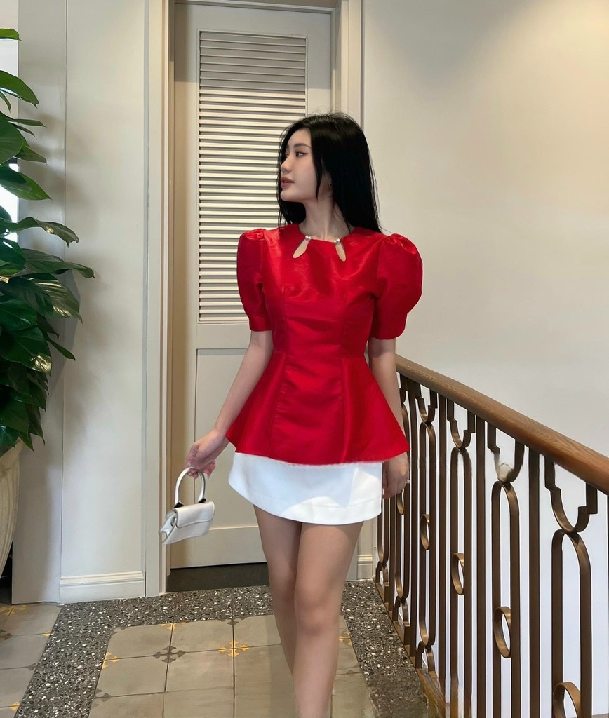 ÁO KHOÉT GIỌT NƯỚC ĐÍNH HẠT 14042