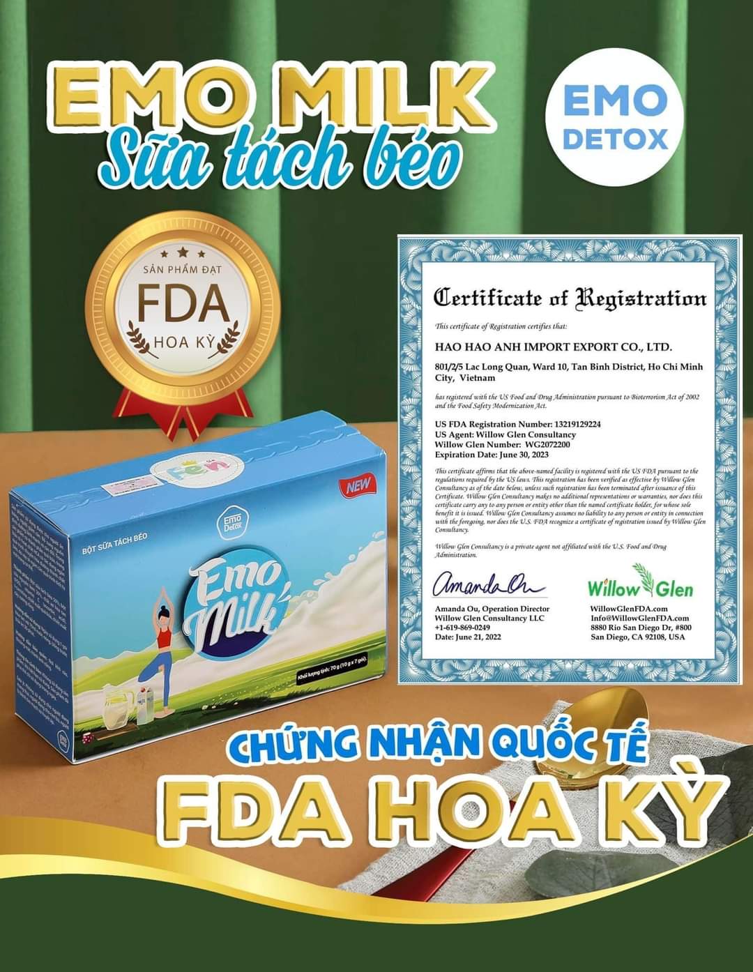 Combo 3hộp Emo-detox Nước Trái Cây Giảm cân [Chính hãng+ Qùa]