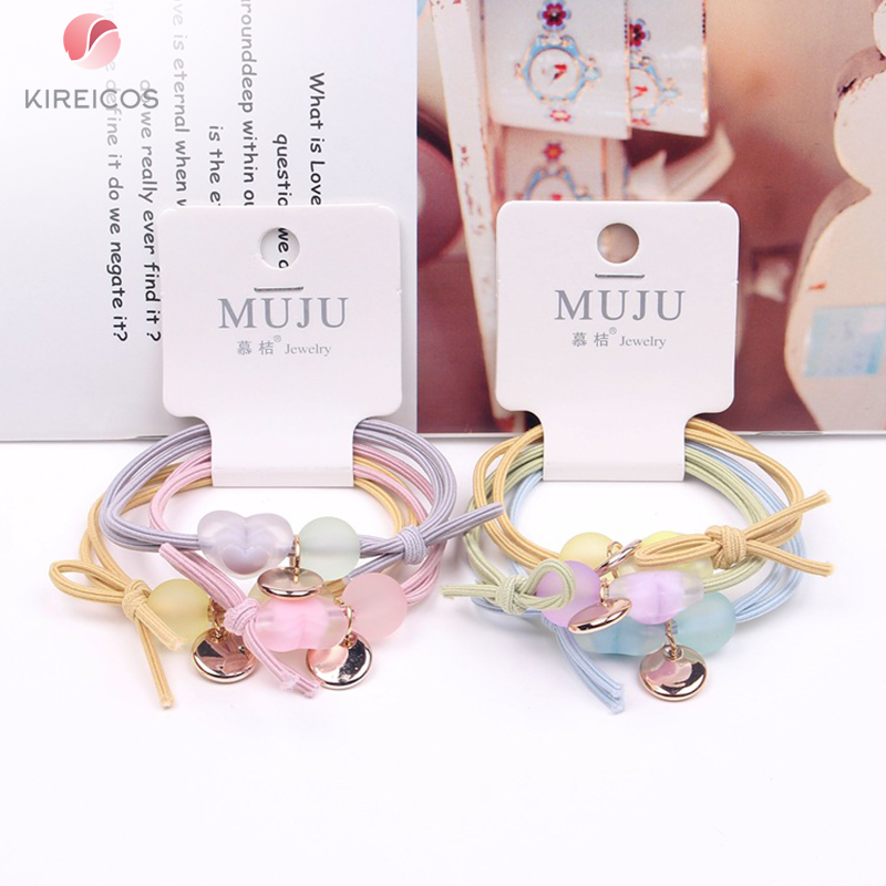 Set 3 sợi dây cột cột tóc cho bé hình hạt tim đủ b328