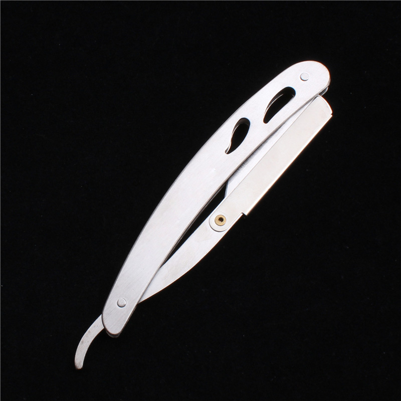 Face-shaving razor handle-stainless steel handle