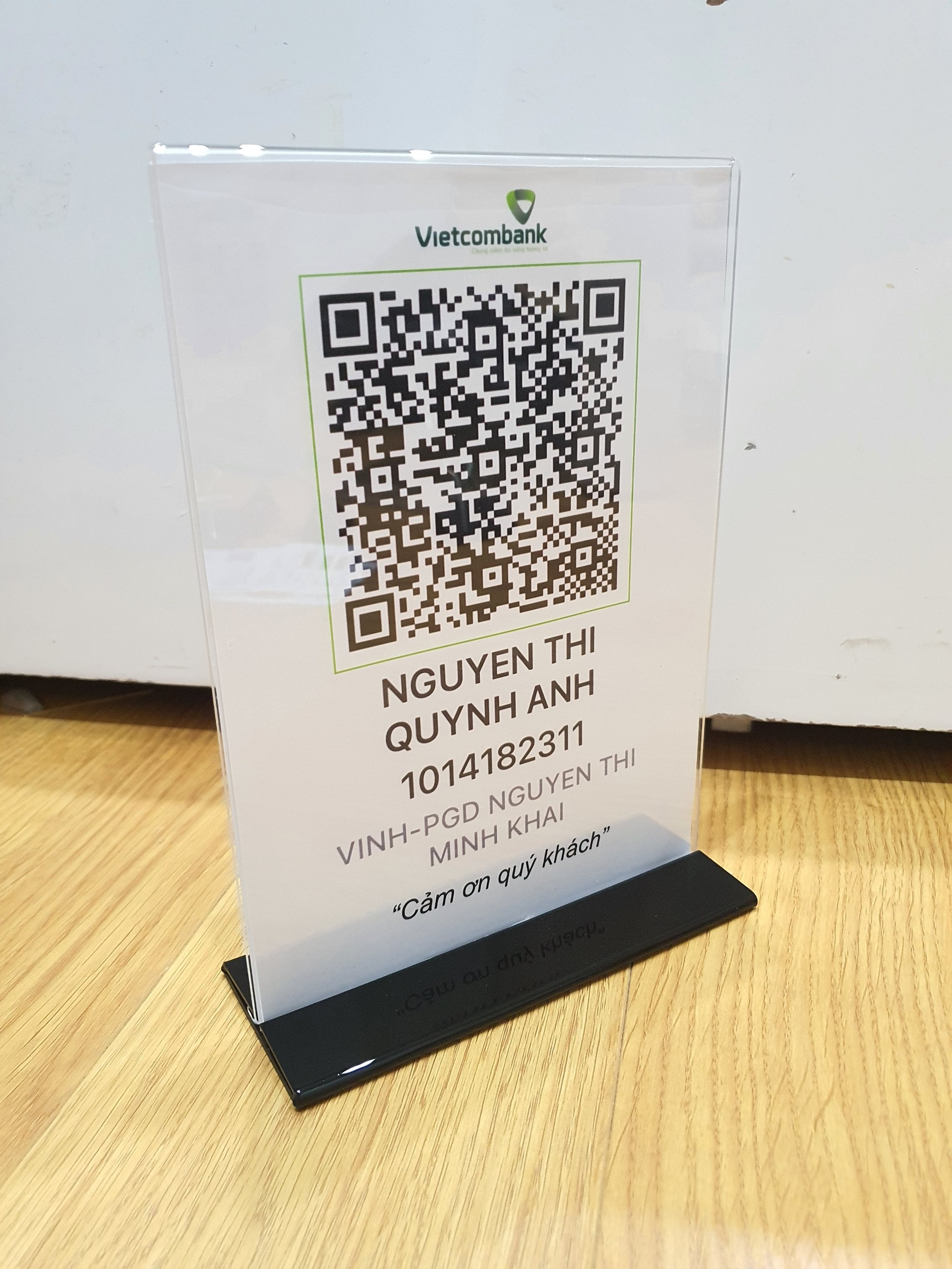 Menu Mã QR CODE để bàn mica