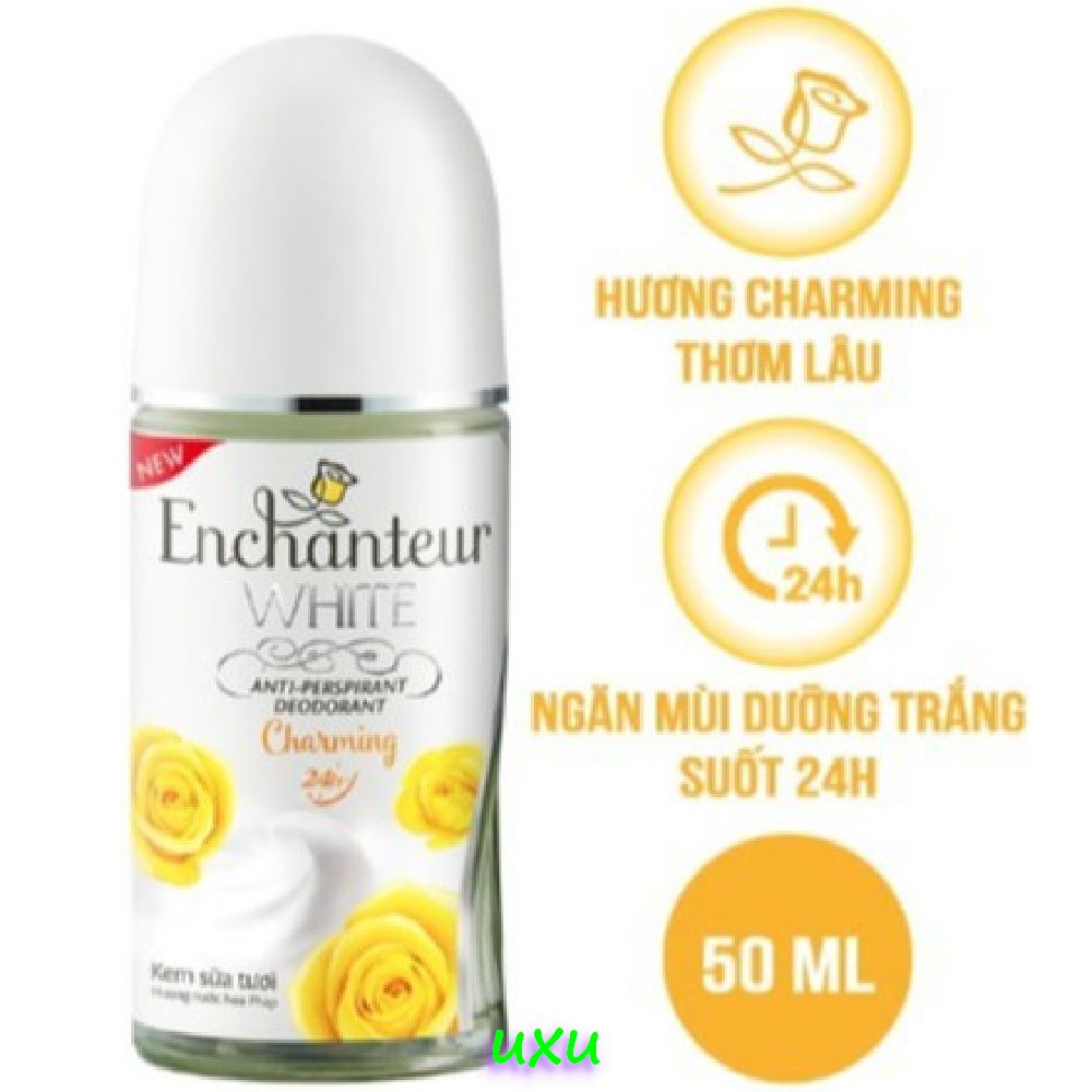 Lăn Khử Mùi 50ml White Charming Enchanteur.