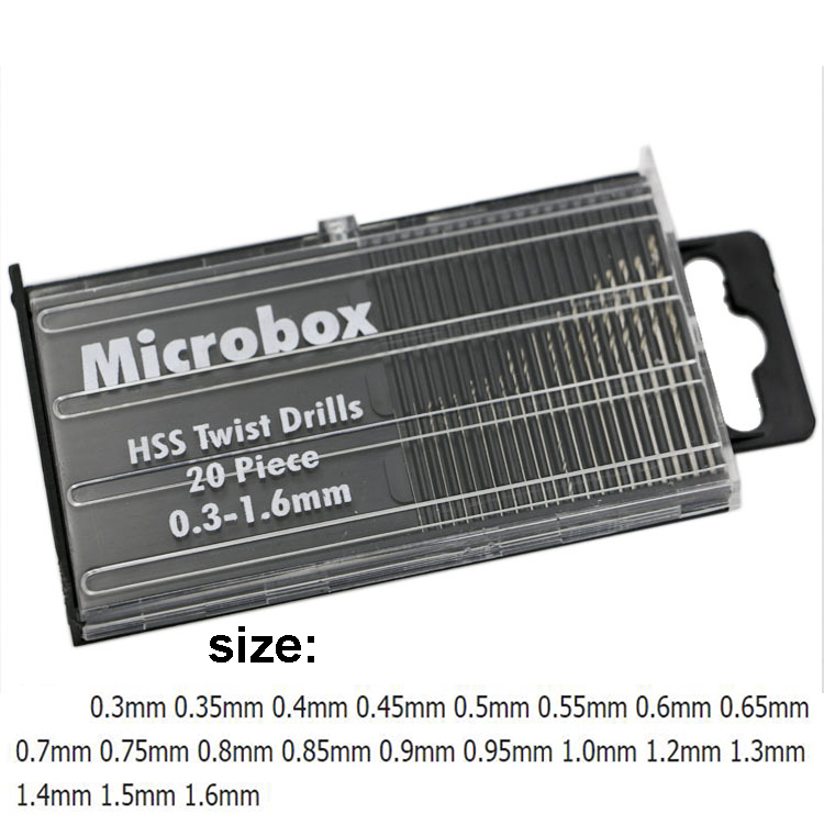 Bộ 20 Mũi Khoan 0.3-1.6mm Microbox