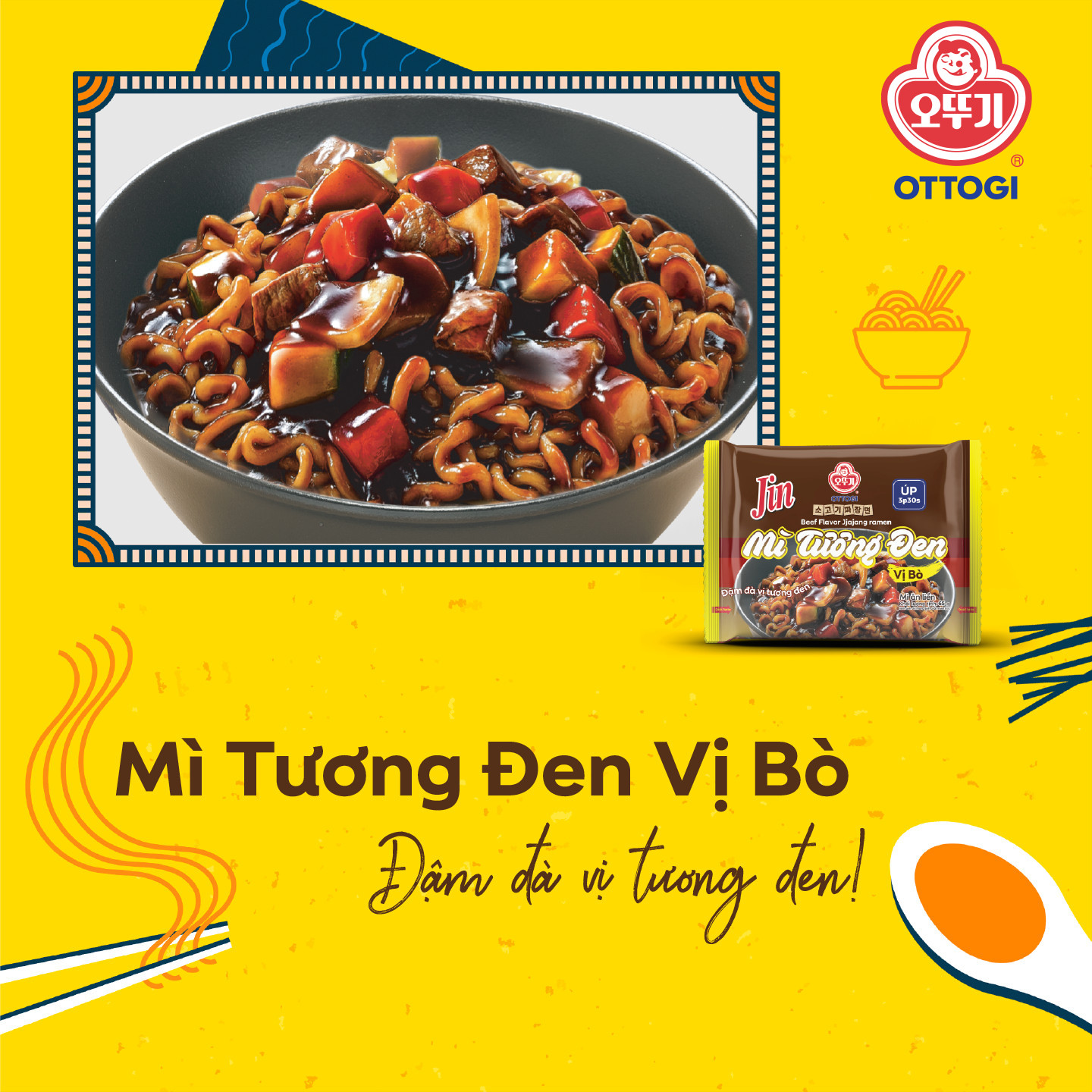 Combo 5 gói mì trộn Ottogi mini - Mì cay Hàn Quốc
