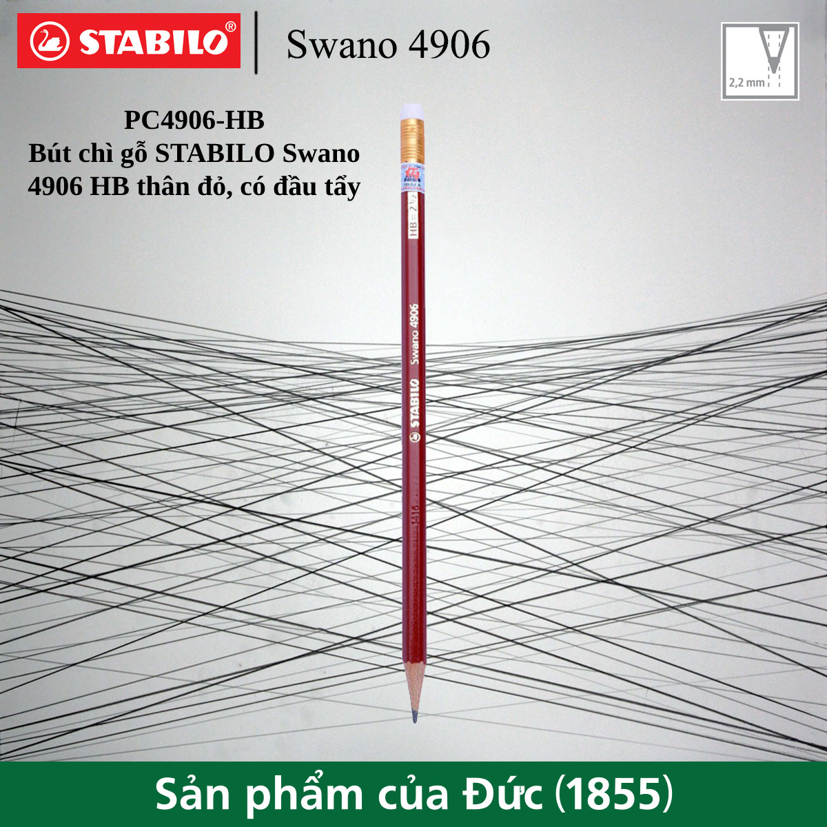 Bút chì gỗ STABILO Swano 4906 (PC4906-HB)
