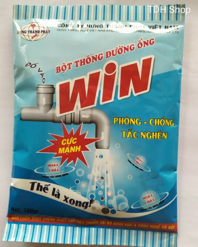 Bột thông cống, đường ống Win siêu mạnh / Bột thông tắc đường ống Win