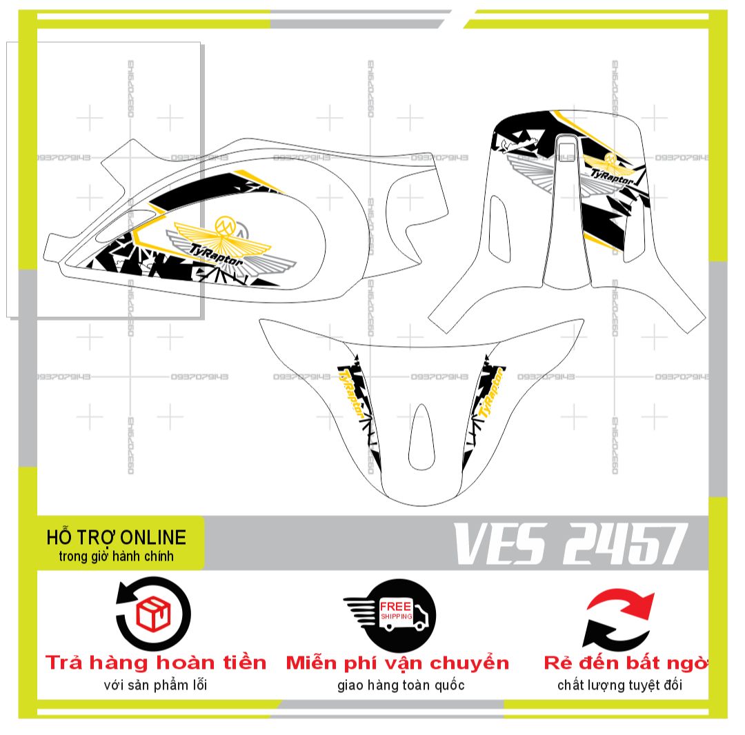 TEM RỜI VESPA DÁN XE TRẮNG