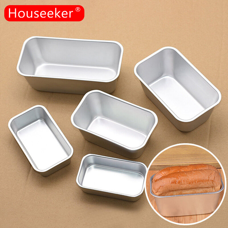 Houseeker 1pc Bakeware Loaf Pan Aluminum Snow Toast Box Cheese Box Baking Roast Brownie Rectangular Baking Mold