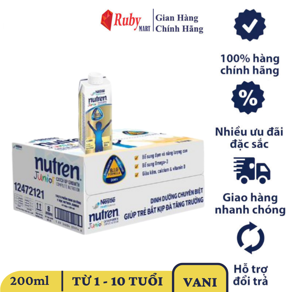 [Date T7/24][ FREESHIP MAX ]Thùng 24 hộp Sữa bột Nutren pha sẵn hộp 200ml