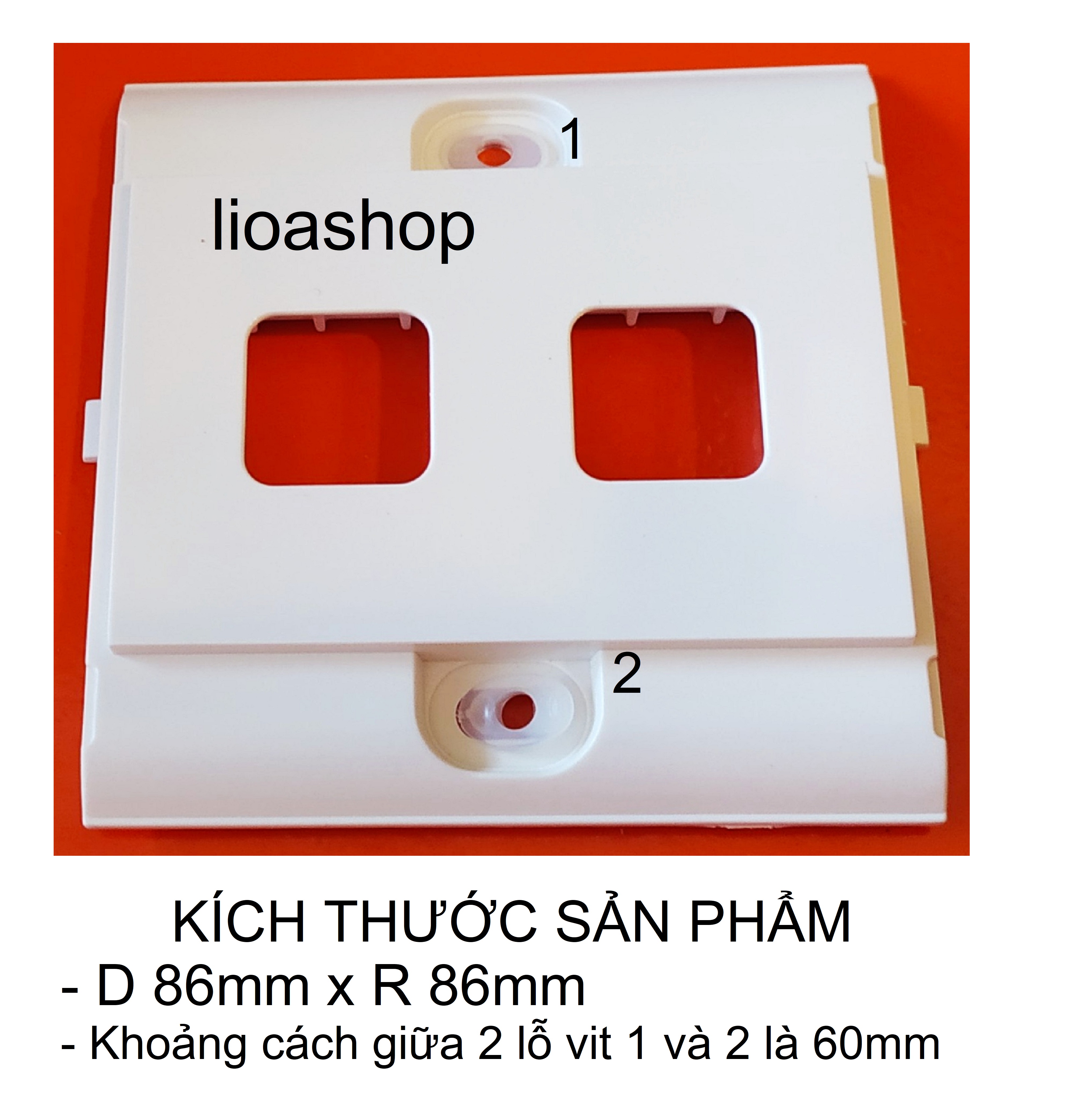 BỘ 2 MẶT 2 LỖ VUÔNG LiOA - HÌNH VUÔNG