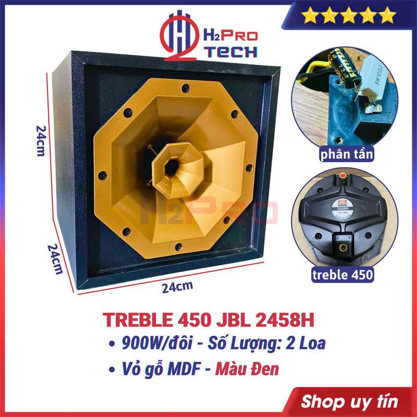 Đôi Loa Treble Kèn 450 JBL 2458H 900W Thùng Gỗ Vuông ( Giá 2 Cái ), Loa Siêu Tép Rời Có Phân Tần Chống Cháy -H2Pro Tech